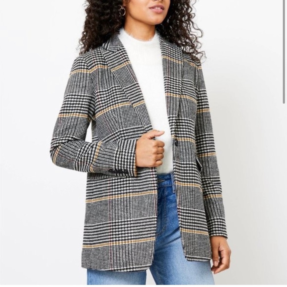 LOFT Plaid Modern Blazer